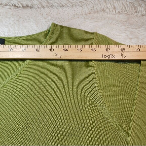Requirements Beaded Acrylic V-Neck Pullover Sweater Lightweight Womans 1X. Green - Picture 12 of 15